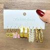 5 Pairs Alloy Hoop Earring Sets WG6DB3C-35-1