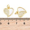 Brass Micro Pave Clear Cubic Zirconia with White Shell Charms CU-CBA9482-02G-03-3