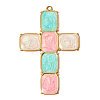304 Stainless Steel with Enamel Pendants SA-OY002-65G-01-1