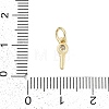 Brass Micro Pave Clear Cubic Zirconia Charms KK-G522-02G-3