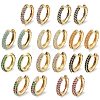 Brass Micro Pave Cubic Zirconia Hoop Earrings EJEW-C181-13G-2