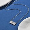 304 Stainless Steel 11:11 Angel Number Rectangle Pendant Cable Chain Necklaces for Women NJEW-NH0001-04P-4