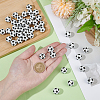 40Pcs Printed Round Silicone Focal Beads SIL-OC0001-24E-3
