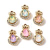 UV Plating Alloy Glass Pendants FIND-K032-12G-1