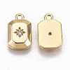 Brass Micro Pave Clear Cubic Zirconia Charms X-KK-T062-32G-NF-2