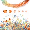 6 Styles Gradient Color Transparent Painted Glass Beads Strands DGLA-YW0001-28B-1