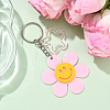 Sunflower with Smiling Face & Star Transparent Acrylic Keychains KEYC-YW00229-06-1