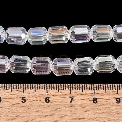 Electroplate Transparent Column Glass Beads Strands EGLA-A043-02-AB04-1