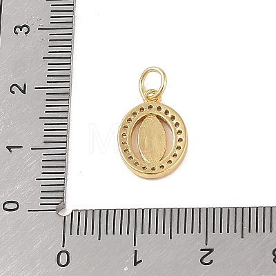 Brass Micro Pave Clear Cubic Zirconia Charms KK-E111-32G-G-1