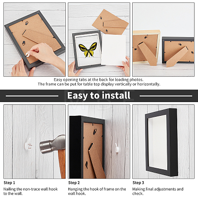 ARRICRAFT 2 Sets 2 Color Natural Wood Photo Frames DIY-AR0001-45-1