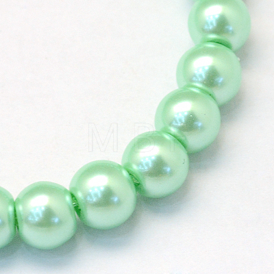 Baking Painted Pearlized Glass Pearl Round Bead Strands HY-Q003-10mm-63-1