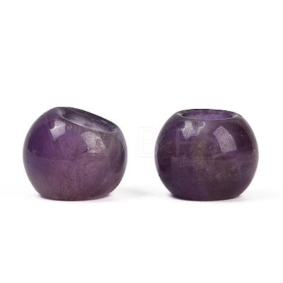 Natural Amethyst European Beads G-R488-01Q-1