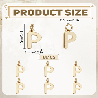 8Pcs Brass Charms KK-LP0001-85P-1