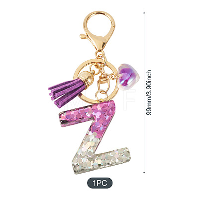 Alloy Resin Heart Keychains KEYC-TADJ0002-01G-Z-1