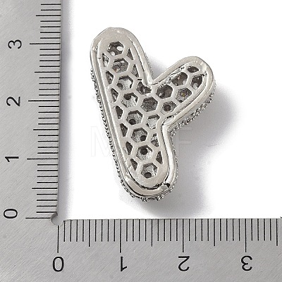 Rack Plating Brass Micro Pave Clear Cubic Zirconia Pendants ZIRC-U002-P-Y-1