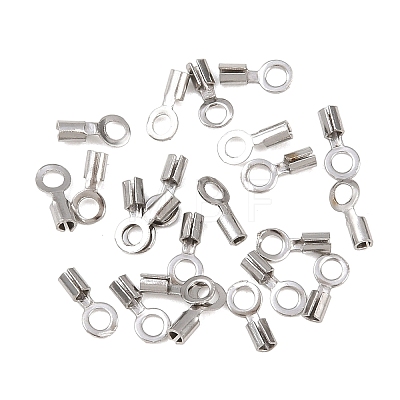 304 Stainless Steel Fold Over Crimp Cord Ends STAS-P434-05A-P-1