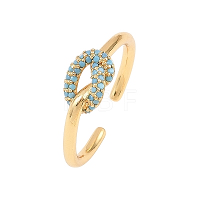 Brass Micro Pave Cubic Zirconia Finger Rings RJEW-C153-01G-1