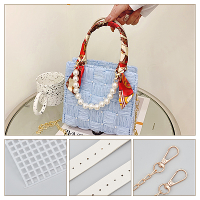 DIY Ribbon Knitting Women's Handbag Kits DIY-WH0453-08B-1