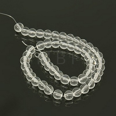 6mm Transparent Clear Round Glass Spacer Beads Strands X-GR6mm01Y-1