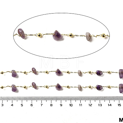 Handmade Natural Amethyst Chip Beaded Chains CHC-F020-09G-10-1