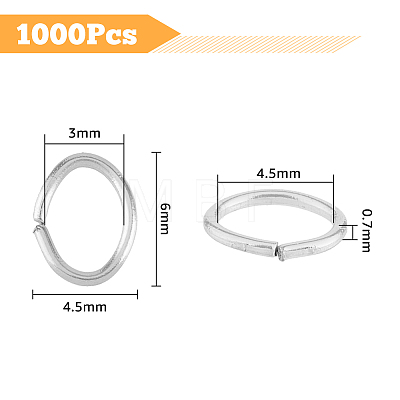 1000Pcs 304 Stainless Steel Jump Rings STAS-DC0011-95-1