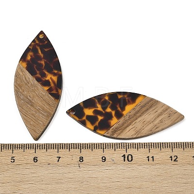 Transparwnt Resin & Walnut Wood Pendants RESI-I354-03D-1