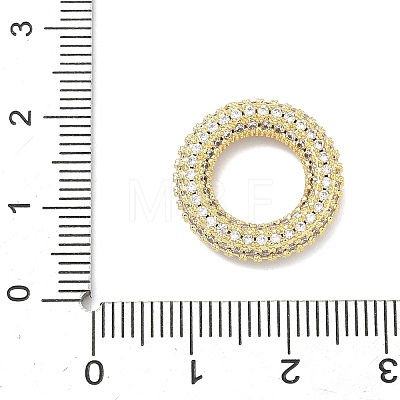 Brass Micro Pave Clear Cubic Zirconia Linking Rings KK-H539-11G-1