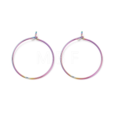 Ion Plating(IP) 316 Surgical Stainless Steel Hoop Earrings Findings STAS-F149-32M-E-1