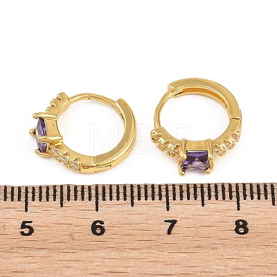 Brass Micro Pave Cubic Zirconia Hoop Earrings KK-Z166-12G-01-1