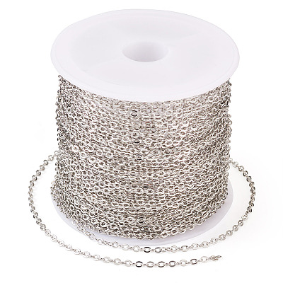 Brass Coated Iron Flat Cable Chains CH-TAC0007-01P-1