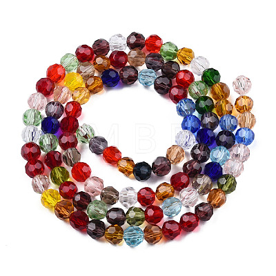 Electroplate Transparent Glass Beads Strands EGLA-T020-14B-1