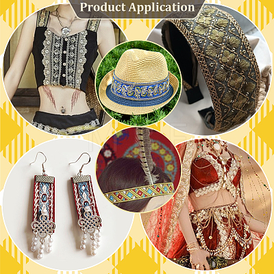 Ethnic Style Polyester Ribbon OCOR-WH0003-084C-1