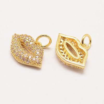 Brass Micro Pave Grade AAA Cubic Zirconia Charms LS-ZIRC-G090-43G-NR-1