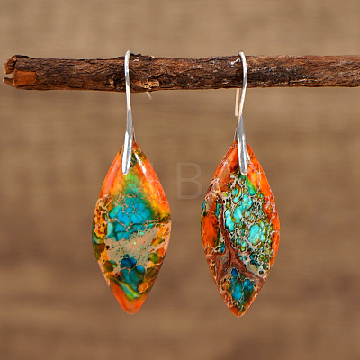 Bohemian Style 304 Stainless Steel Emperor Stone Dangle Earrings SL3554-3-1