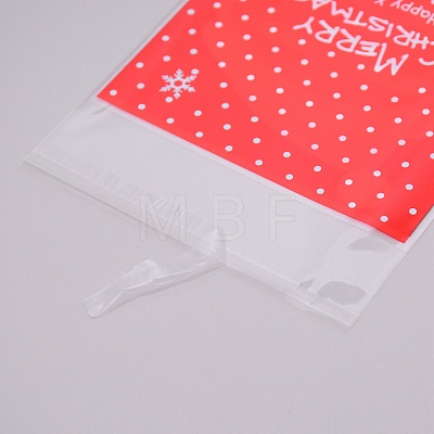 Christmas Theme Rectangle OPP Self-Adhesive Cookie Bags OPP-SZC0001-02D-1