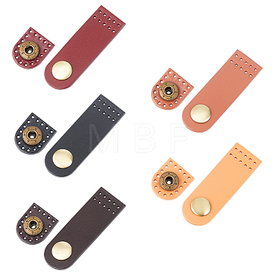 HOBBIESAY 5Pcs 5 Colors Arch Cowhide Leather Sew on Purse Clasps FIND-HY0002-37-1