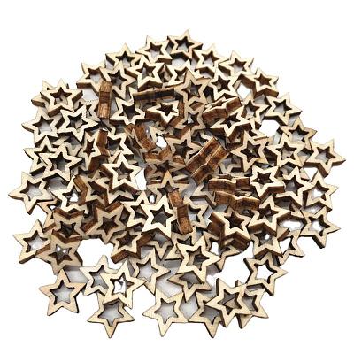 Unfinished Wood Star Shape Discs Slices WOCR-PW0001-026D-1