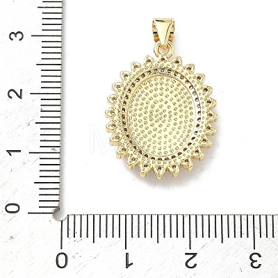 Brass Micro Pave Clear Cubic Zirconia Pendants KK-P350-06B-G-1