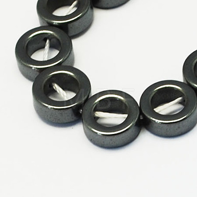 Non-magnetic Synthetic Hematite Beads Strands G-S081-14mm-1