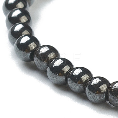 Synthetic Non-magnetic Hematite Beaded Stretch Bracelets BJEW-A117-A-22-1