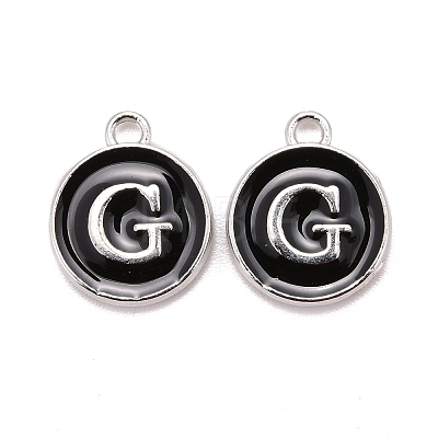 Platinum Plated Alloy Charms LS-ENAM-S118-02G-P-1