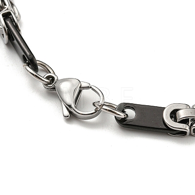 Two Tone 304 Stainless Steel Oval Link Chain Bracelet BJEW-B078-44BP-1