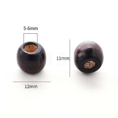 Coconut Brown Barrel Natural Wood Beads X-WOOD-S030-08-LF-1