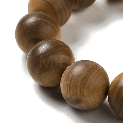 18mm Round Wood Beaded Stretch Bracelets BJEW-B080-10B-1