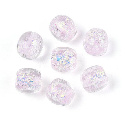 Handmade Foil Lampwork Beads Strands FOIL-T008-01G-1