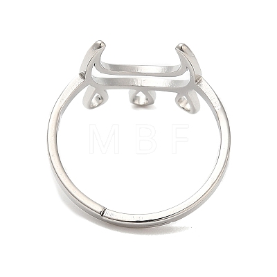 304 Stainless Steel Crescent Moon Adjustable Ring for Women RJEW-M149-11P-1