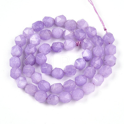 Dyed Natural White Jade Beads Strands G-T139-8mm-46L-1