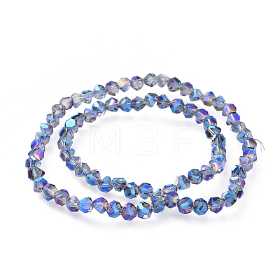 Electroplate Transparent Glass Beads Strands EGLA-L016-FR-A03-1