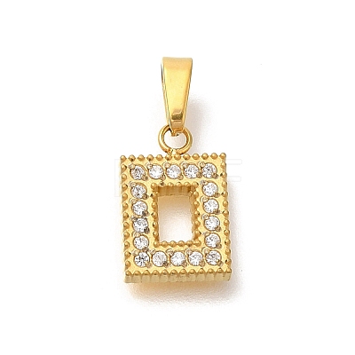 Ion Plating(IP) 304 Stainless Steel Micro Pave Cubic Zirconia Pendants STAS-H228-04G-01-1