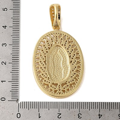 Rack Plating Brass Micro Pave Clear Cubic Zirconia Pendants KK-C067-09G-03-1